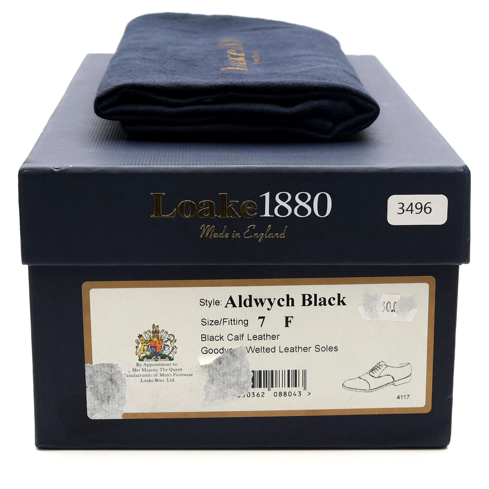 1880 'Aldwych' Black Leather Oxford UK 7 F