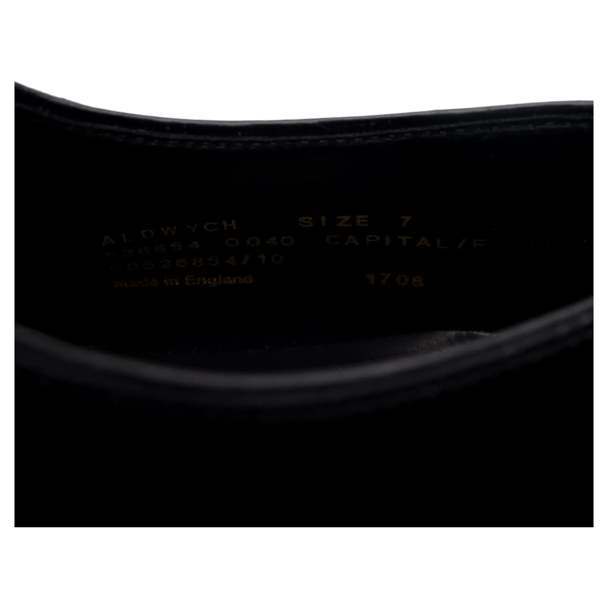 1880 'Aldwych' Black Leather Oxford UK 7 F