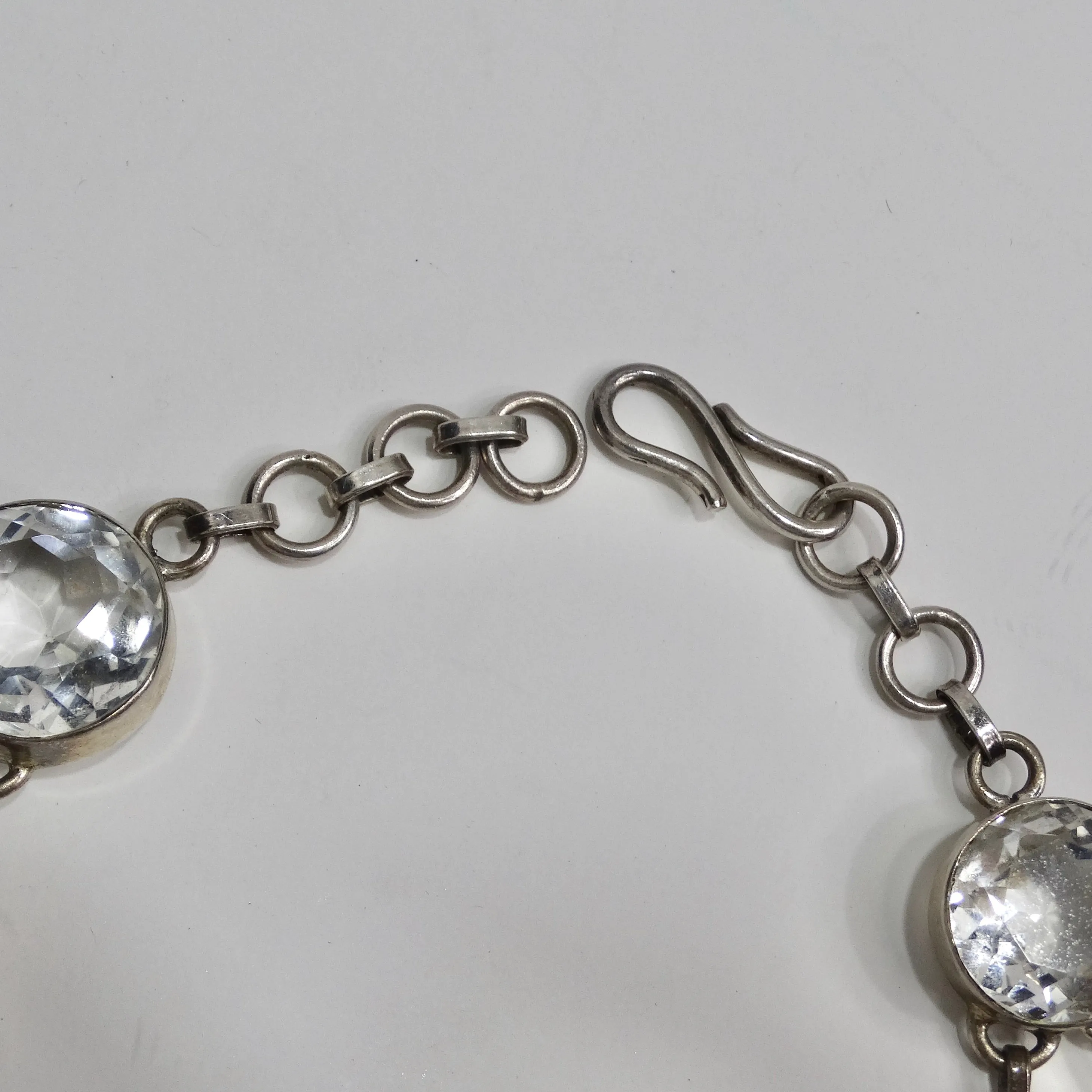 1990s Silver Crystal Necklace