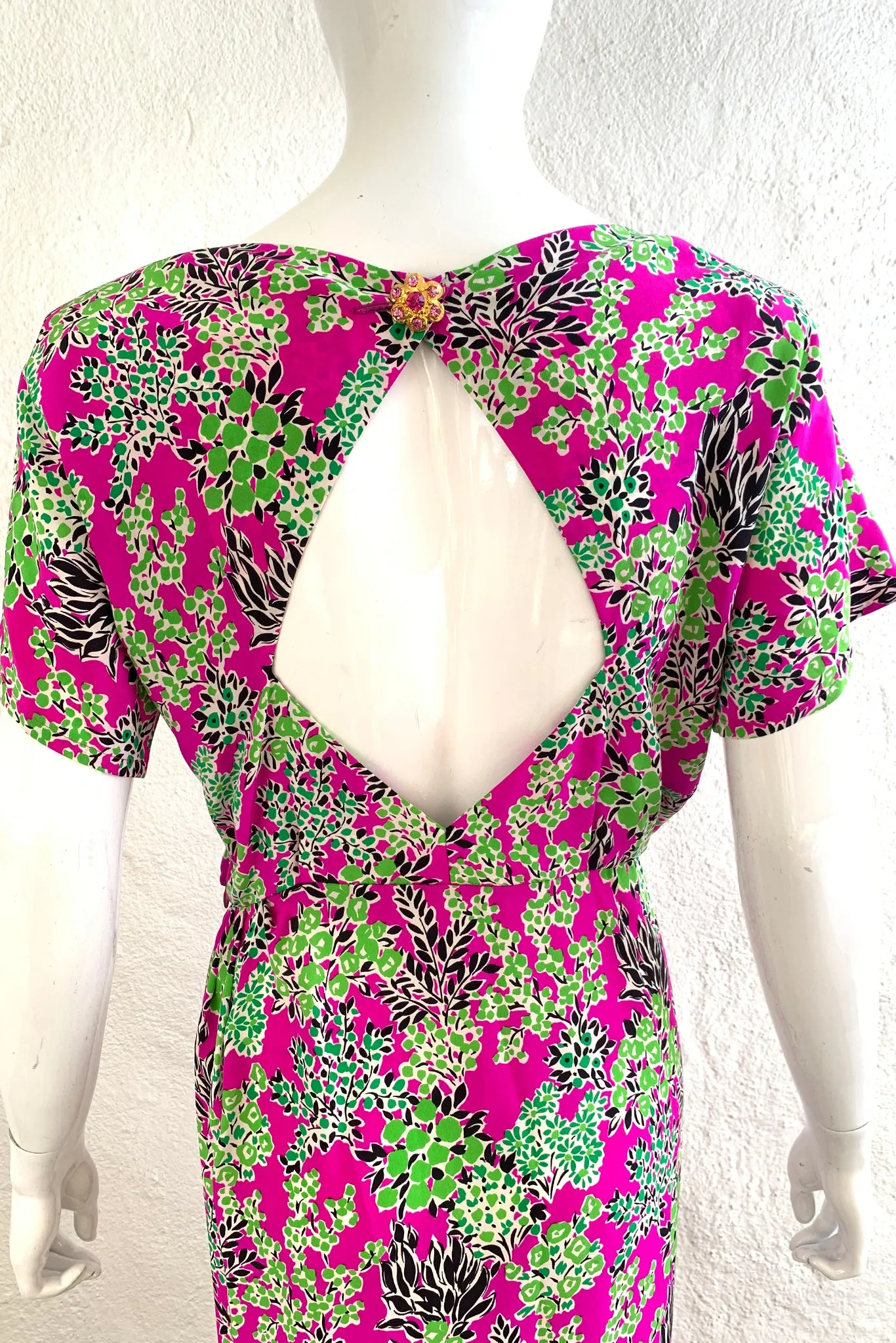 1994 S/S Botanical Side Slit Dress