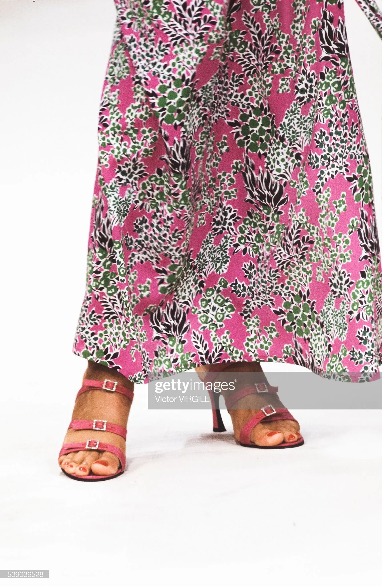 1994 S/S Botanical Side Slit Dress