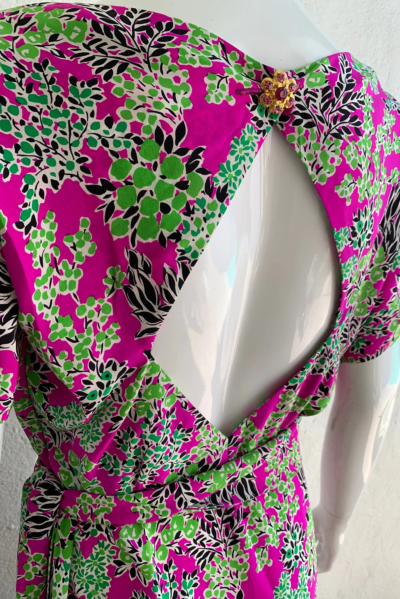 1994 S/S Botanical Side Slit Dress