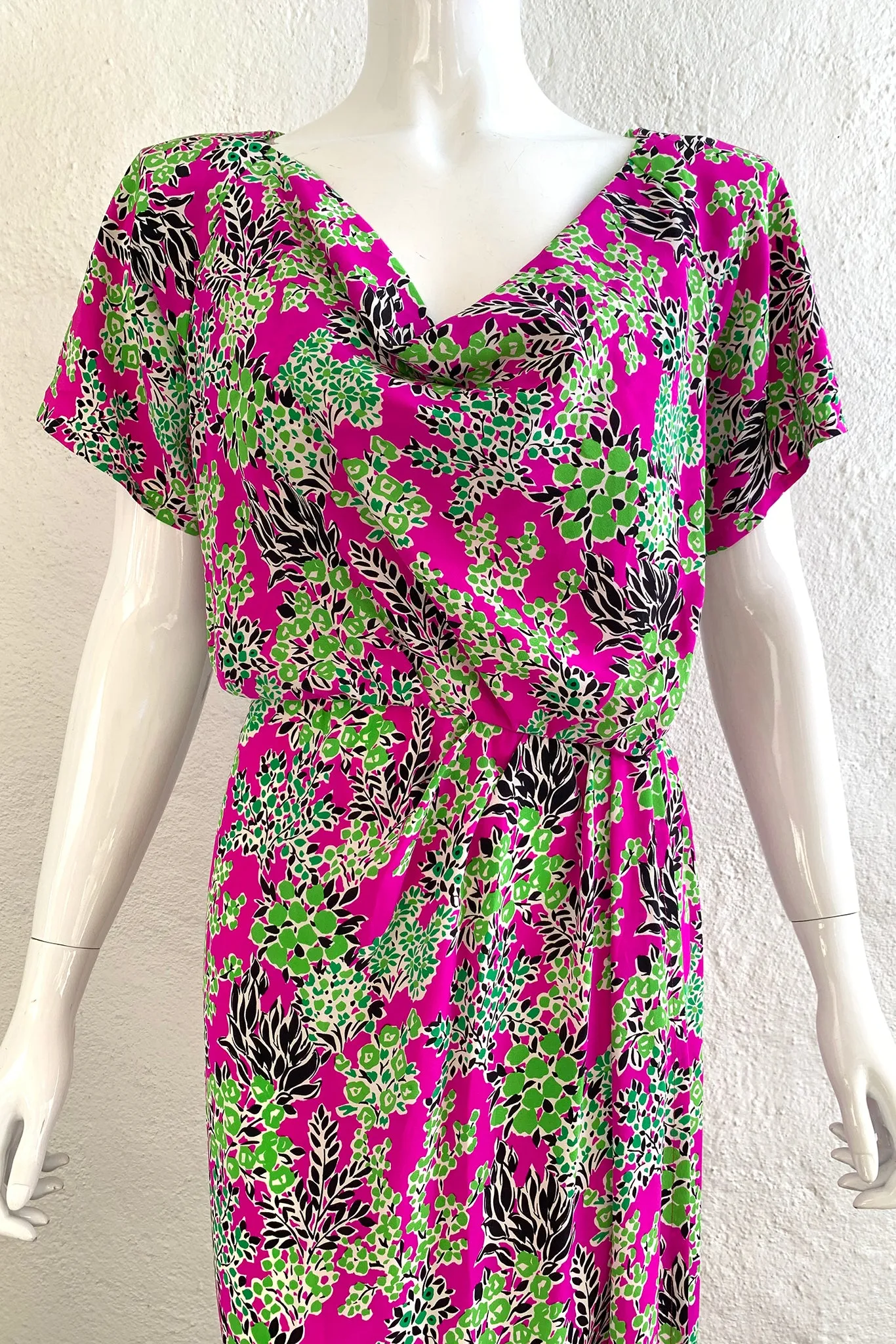 1994 S/S Botanical Side Slit Dress