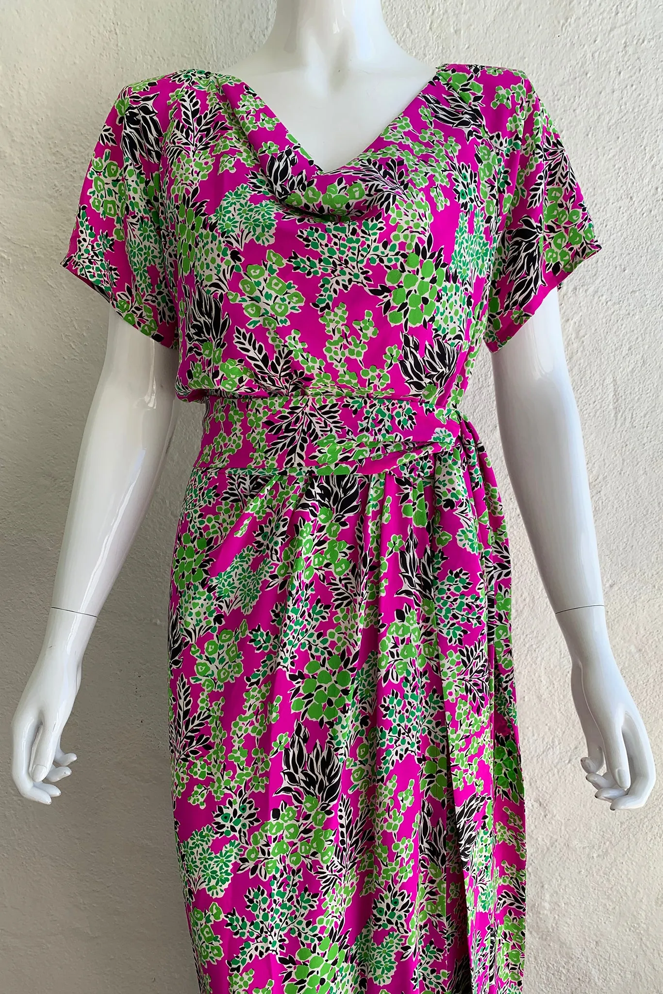 1994 S/S Botanical Side Slit Dress