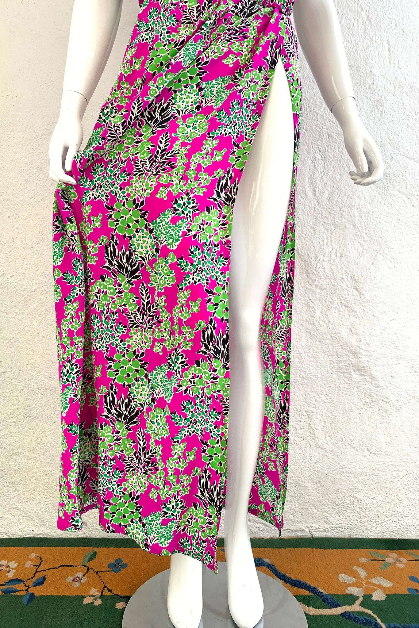 1994 S/S Botanical Side Slit Dress