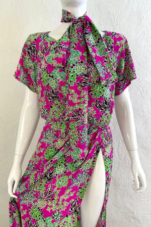 1994 S/S Botanical Side Slit Dress