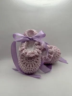 3-6 Months Knitted Lilac Shoe
