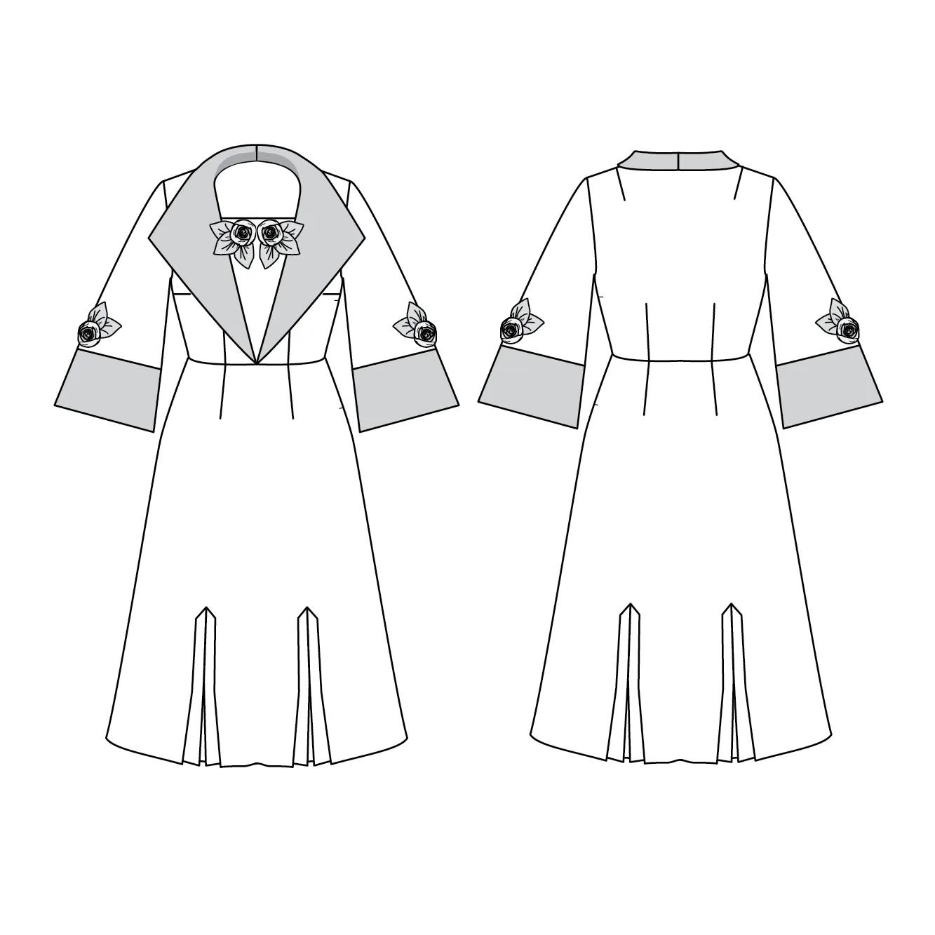 #3017    1930s Corsage Dress