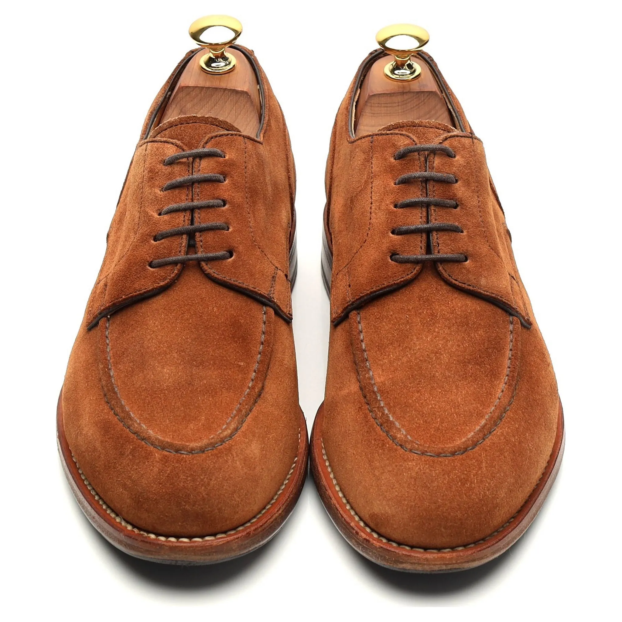 '4168' Snuff Brown Suede Apron Derby UK 6.5