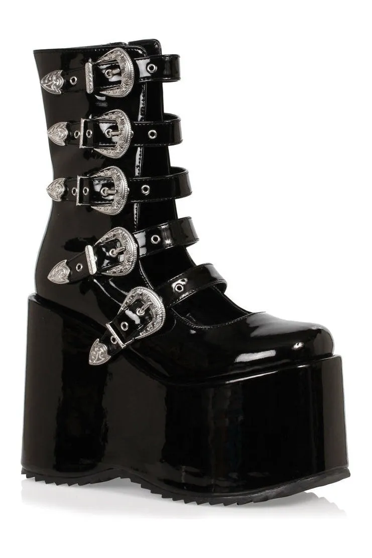 500-ASH Ankle Boot | Black Patent