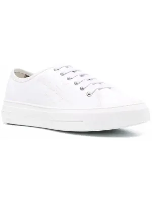 $750 SALVATORE FERRAGAMO - * Mediterre* White Canvass Sneaker - 9.5 C US (WOMEN) (Copy)