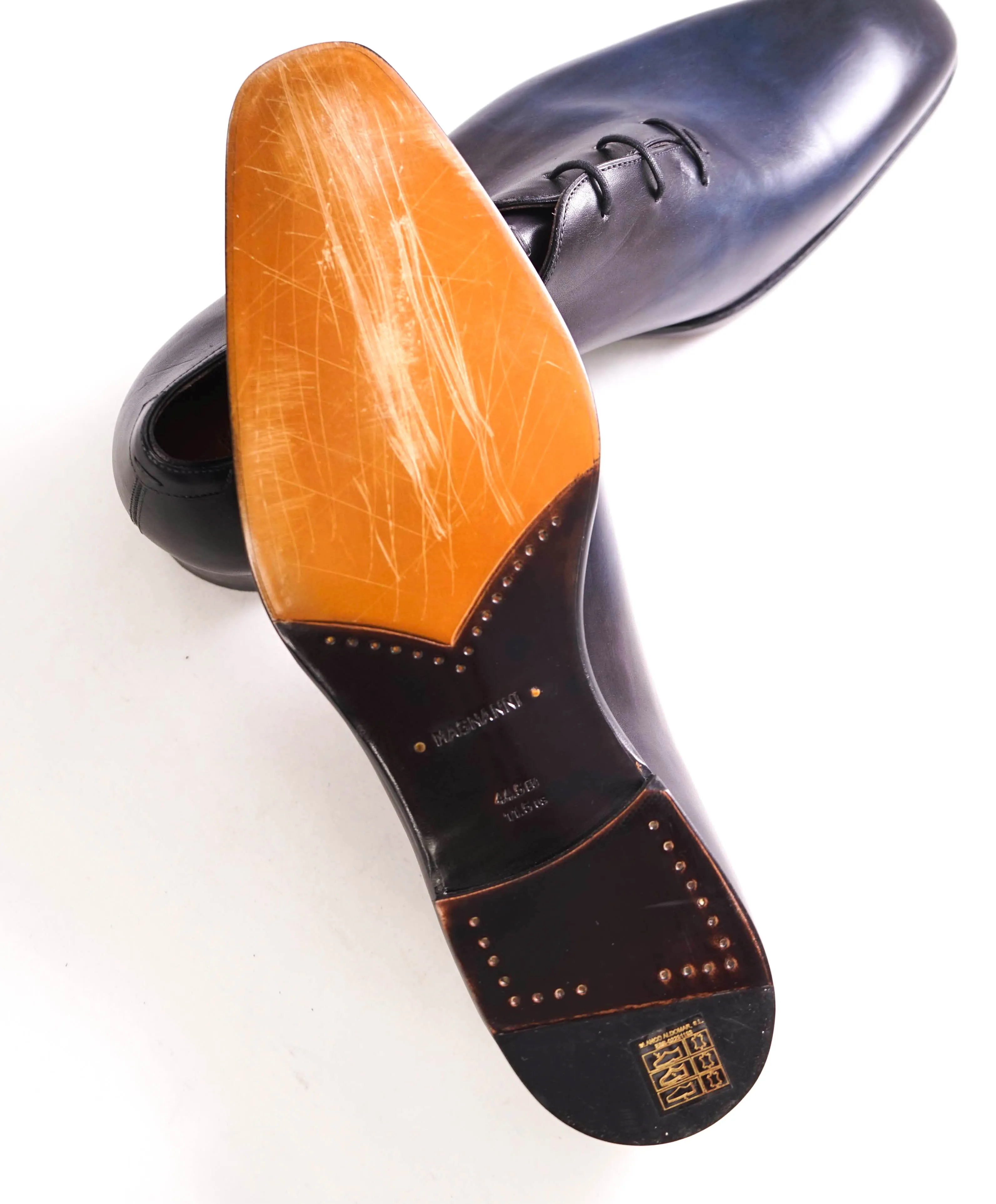 $795 MAGNANNI *SELECCION* - Hand Made PATINA WHOLECUT Shoe - 11.5