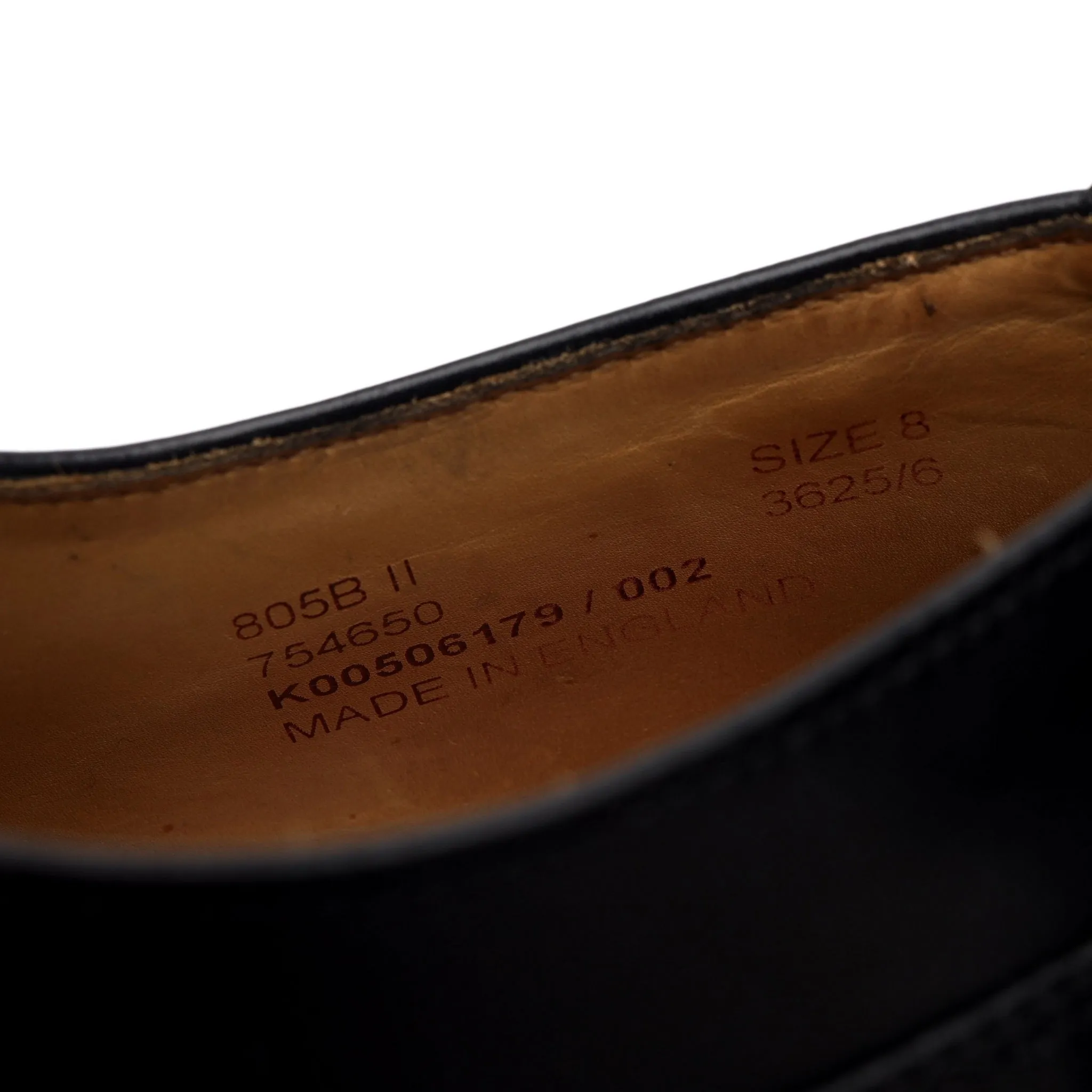 '805' Black Leather Oxford UK 8 F