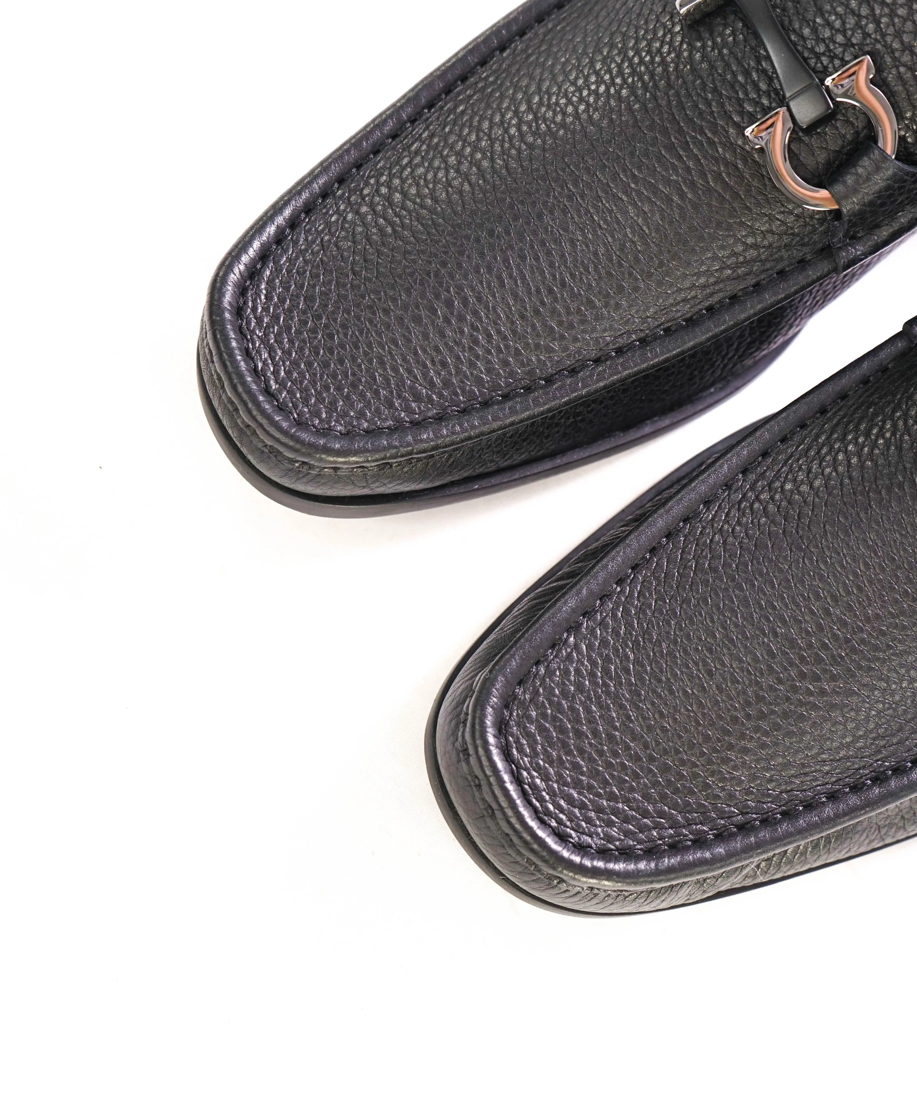 $850 SALVATORE FERRAGAMO - “GRANDIOSO" Gancini Bit Loafer Black Leather - 12 EE