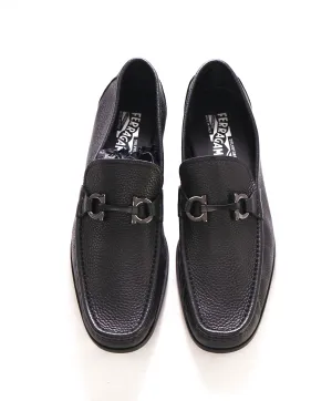 $850 SALVATORE FERRAGAMO - “GRANDIOSO" Gancini Bit Loafer Black Leather - 12 EE