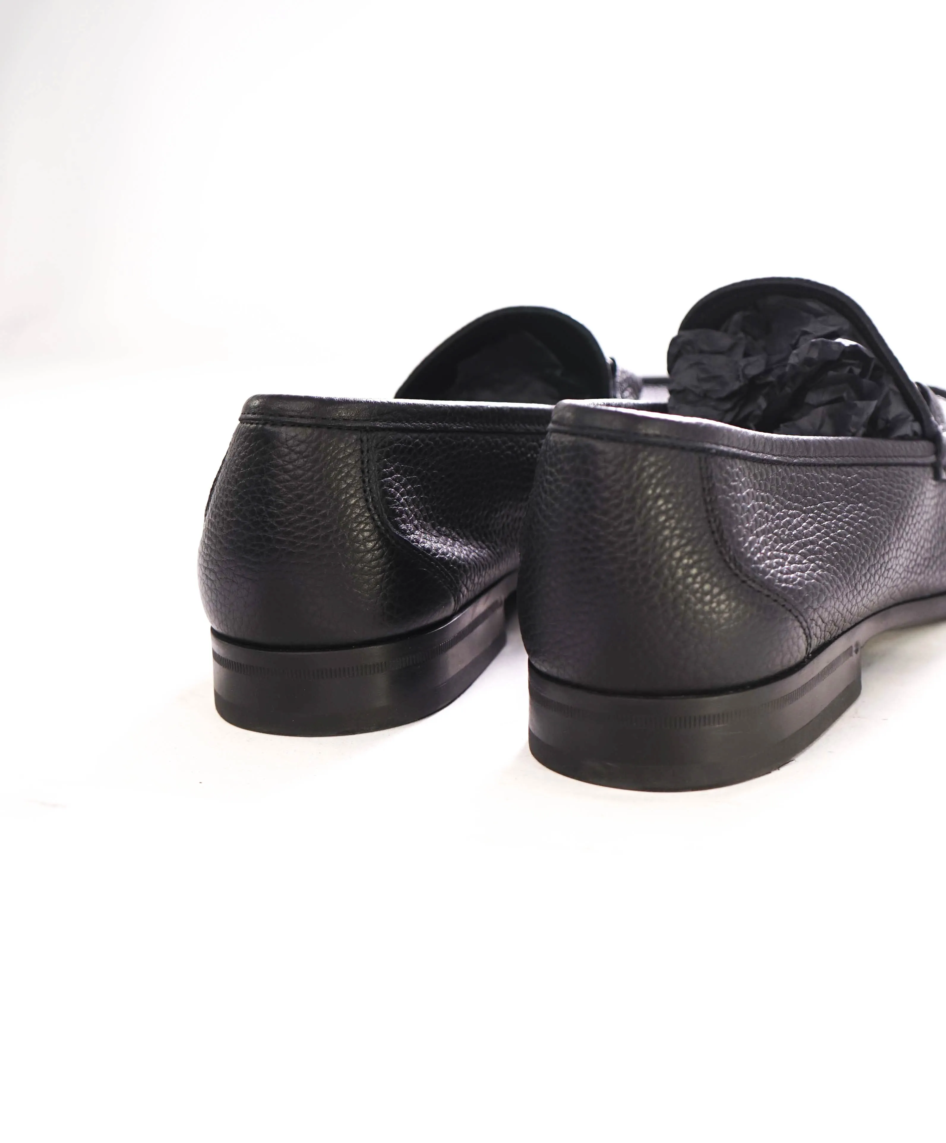 $850 SALVATORE FERRAGAMO - “GRANDIOSO" Gancini Bit Loafer Black Leather - 12 EE
