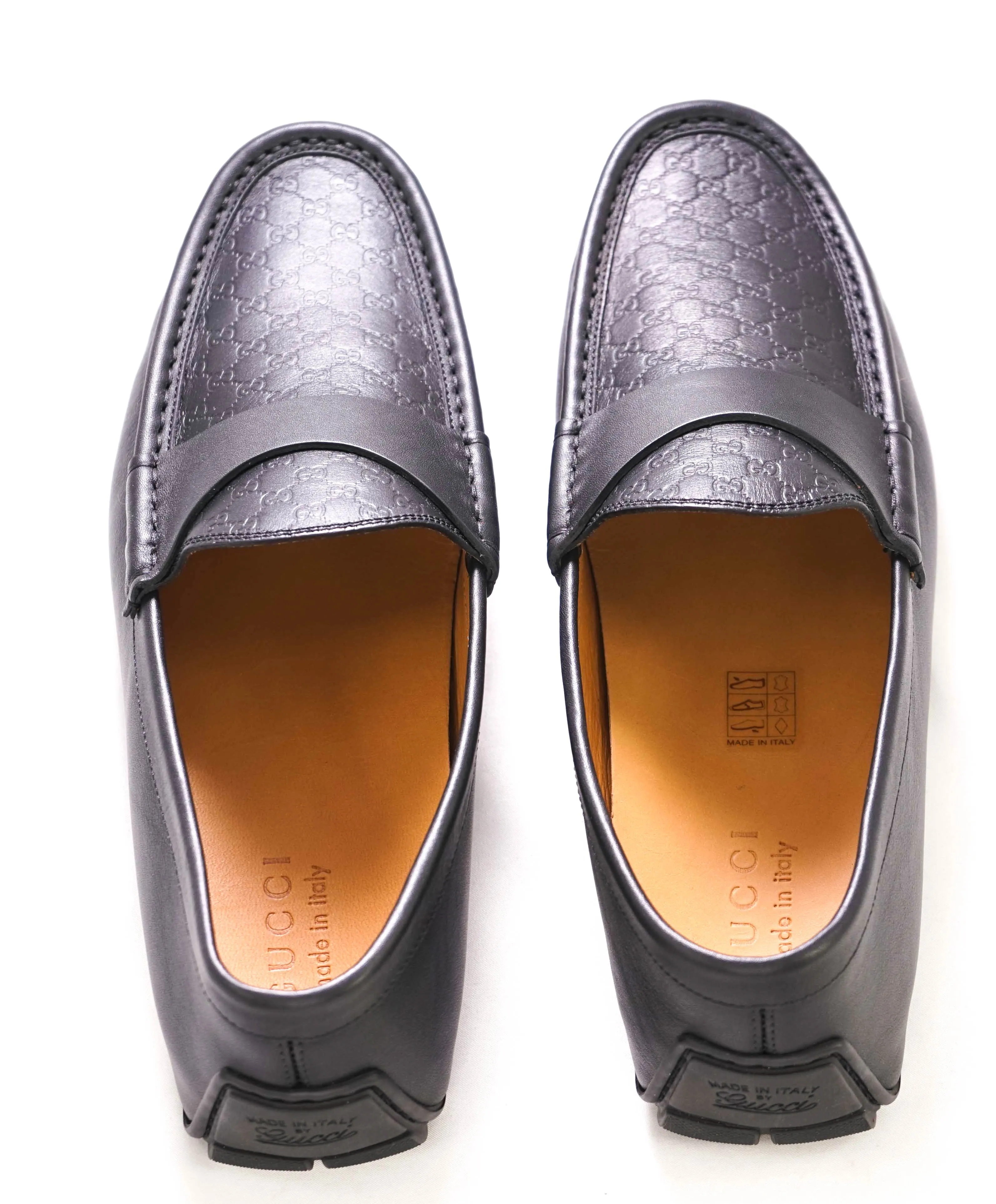 $920 GUCCI - "GG Guccissima" Black Leather Loafers - 8.5US (8G)