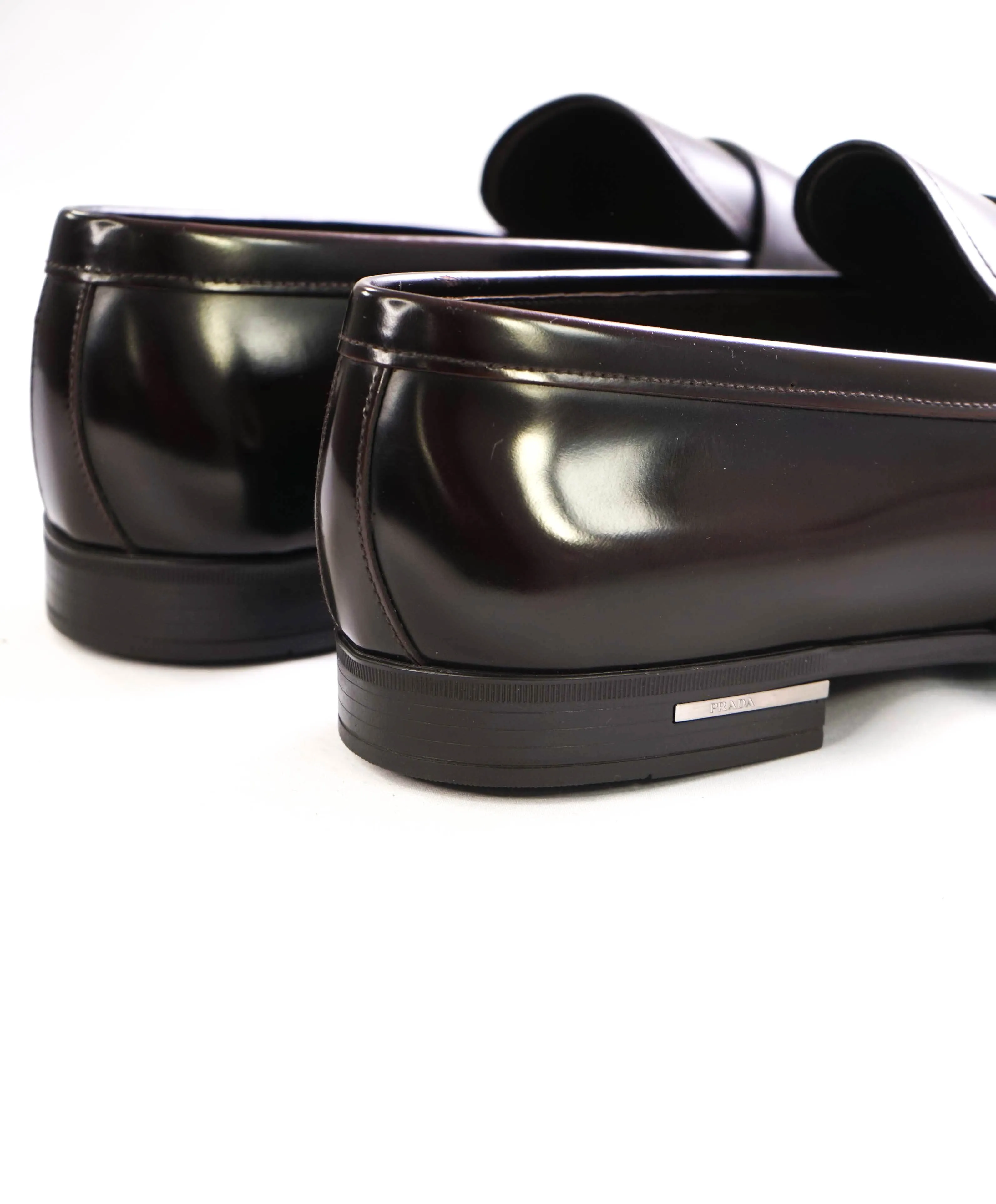 $950 PRADA - Brown Spazzolato Leather Penny Loafers - 10.5US (9.5 Prada)