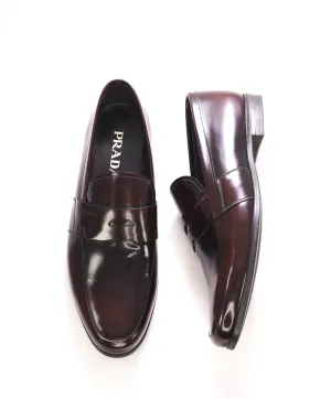 $950 PRADA - Brown Spazzolato Leather Penny Loafers - 11 US (10 Prada)