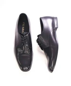 $980 PRADA - Leather Cap Toe "CALZATURE" Oxfords W Logo Inset Heel - 10 US