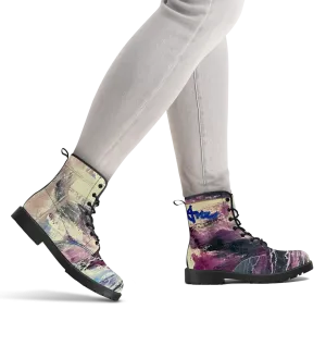 Abstract Feeling Vegan Leather Boots
