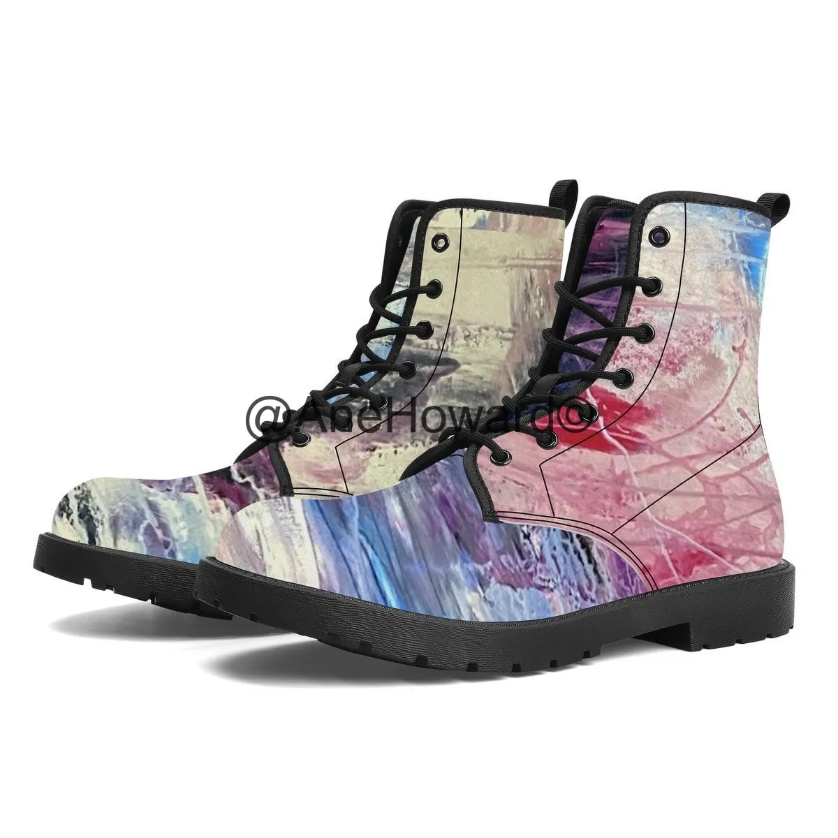 Abstract Feeling Vegan Leather Boots