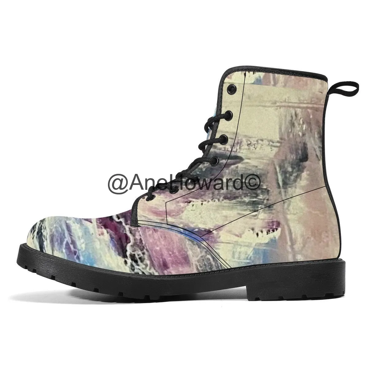Abstract Feeling Vegan Leather Boots