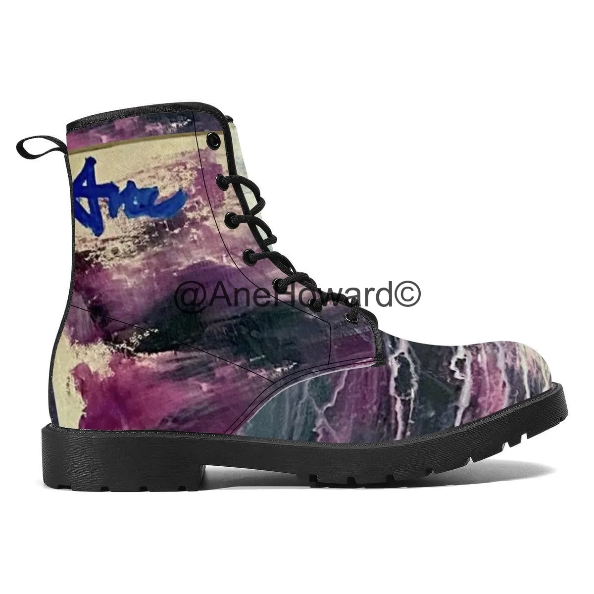 Abstract Feeling Vegan Leather Boots