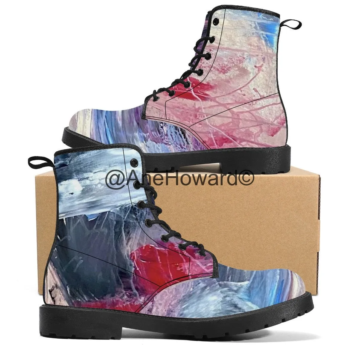 Abstract Feeling Vegan Leather Boots
