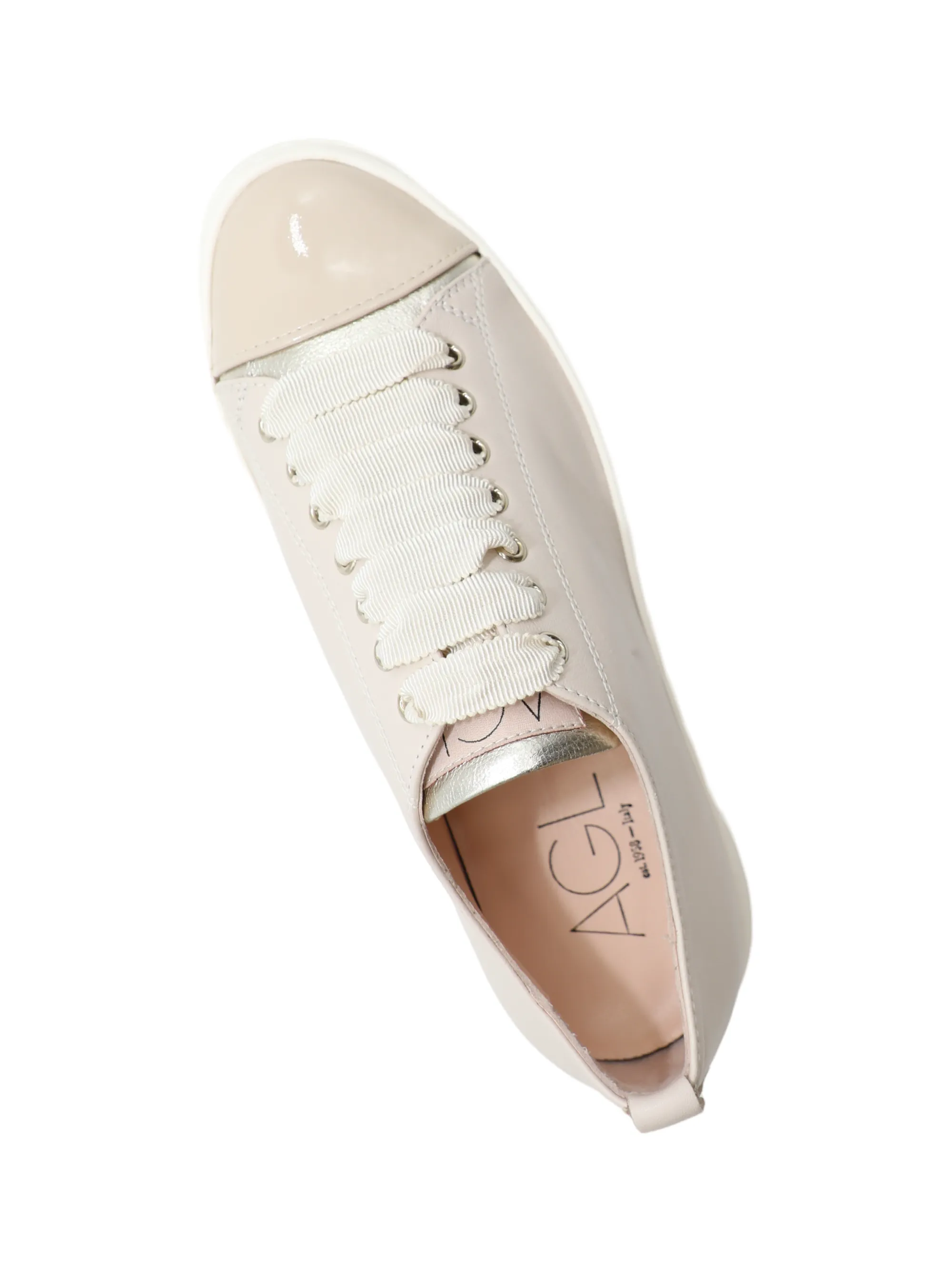 AGL Mollie Cap Toe Sneaker in Talc Suga Sand Milk