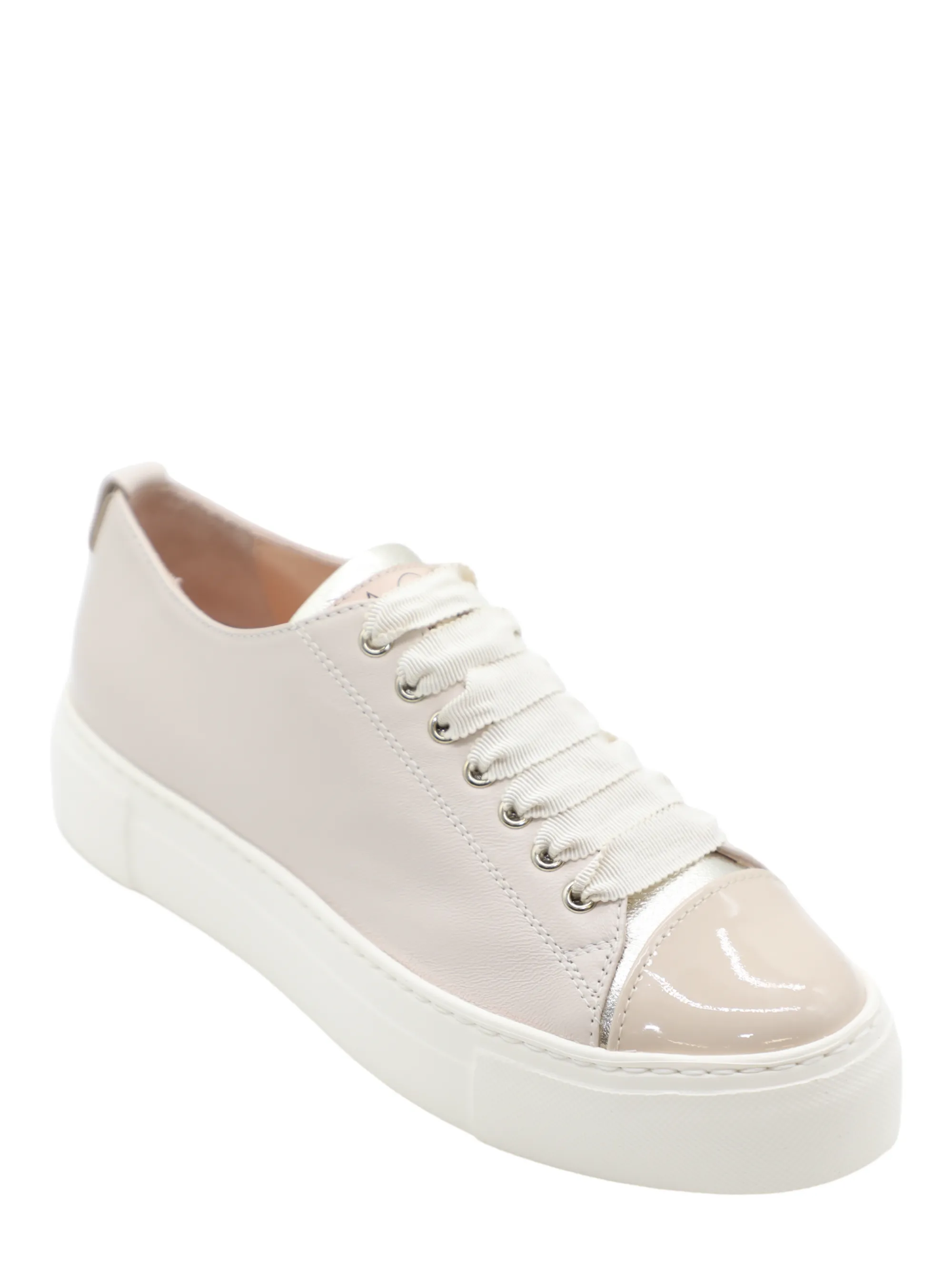 AGL Mollie Cap Toe Sneaker in Talc Suga Sand Milk