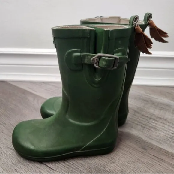 Aigle Toddler Forest Green Woodypop Wellies Rubber Rainboots Size 26 EU/9.5 T