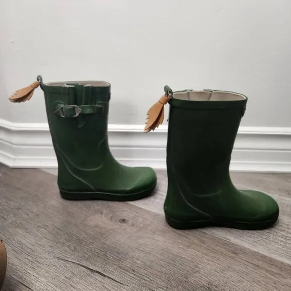 Aigle Toddler Forest Green Woodypop Wellies Rubber Rainboots Size 26 EU/9.5 T