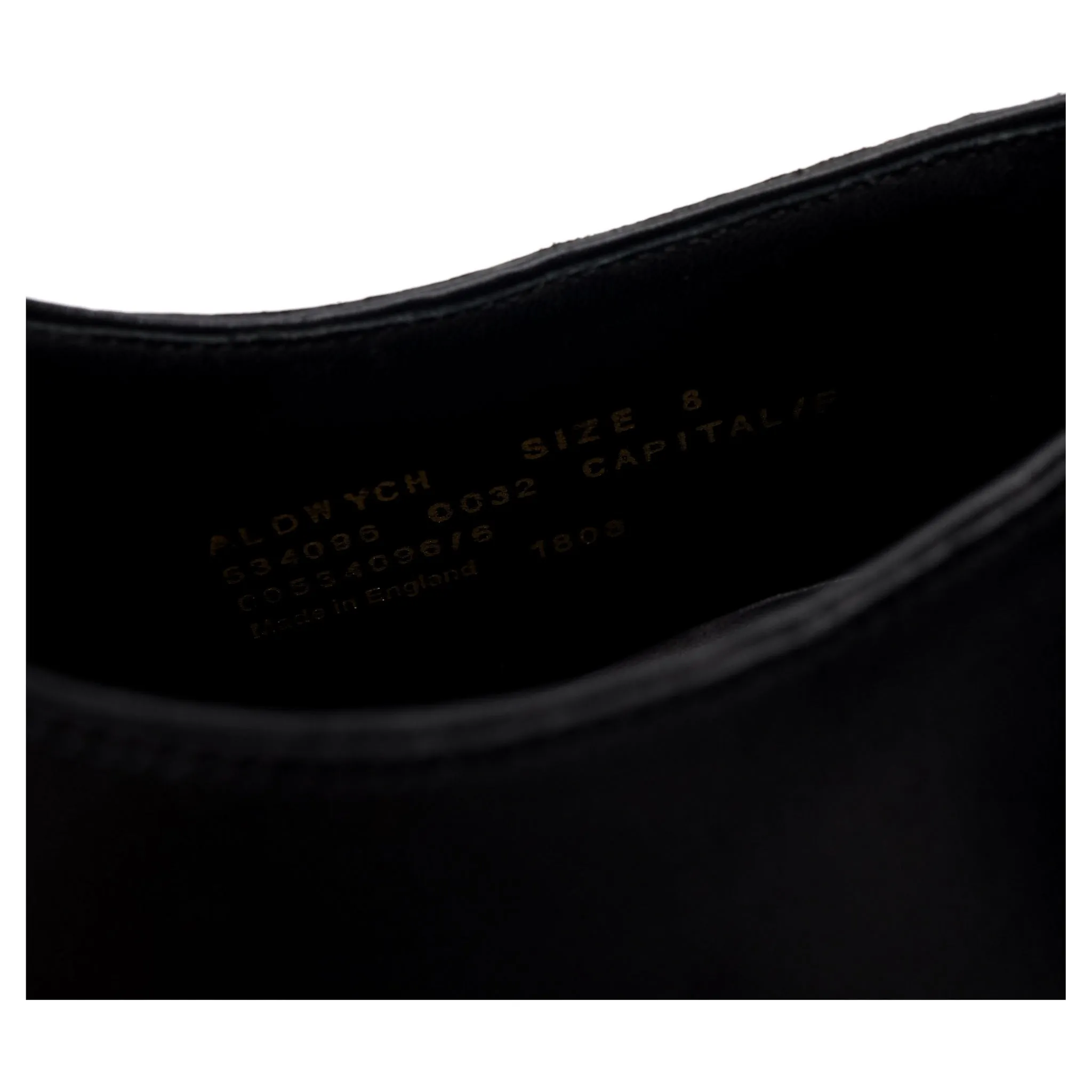 'Aldwych' Black Leather Oxford UK 8 F