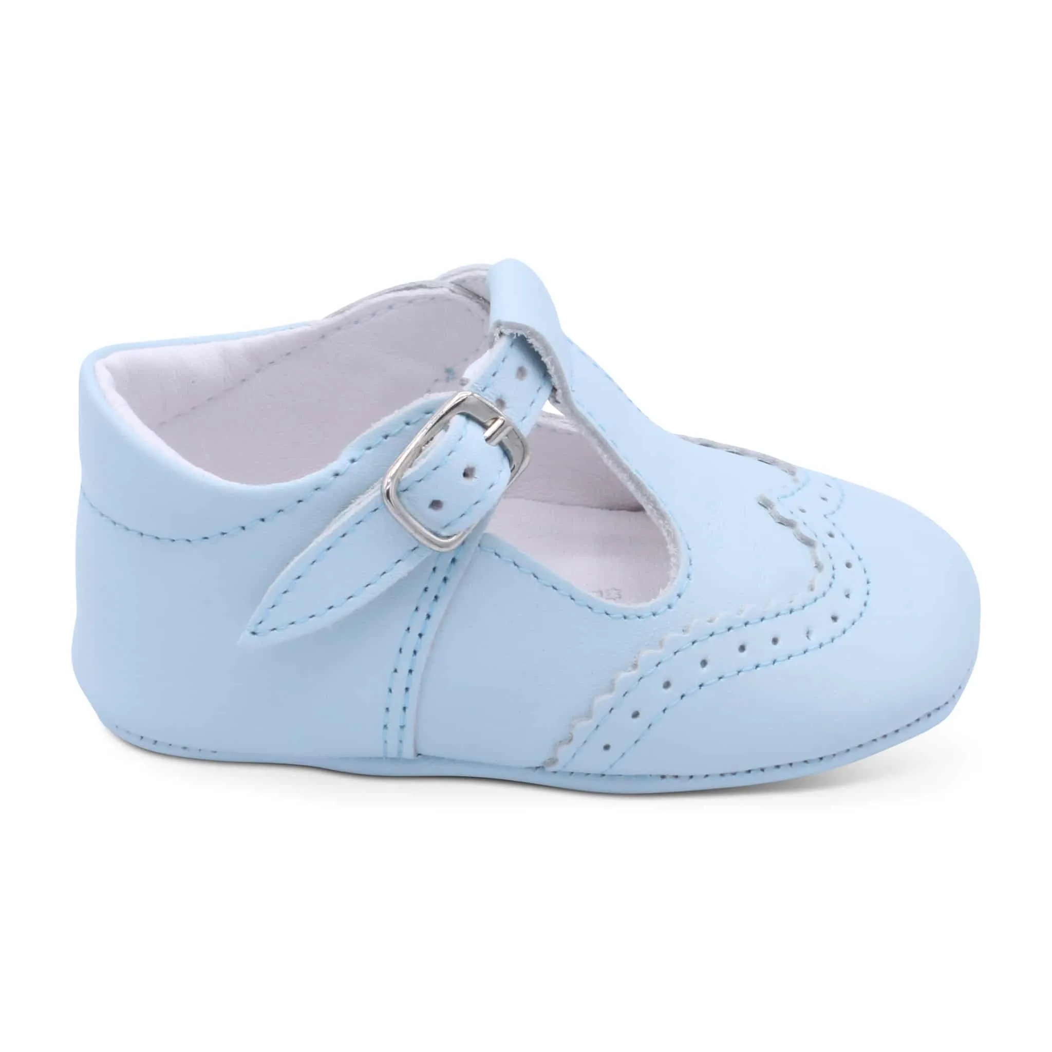 'Alex' Boys Pale Blue Leather Pre-Walker Shoes