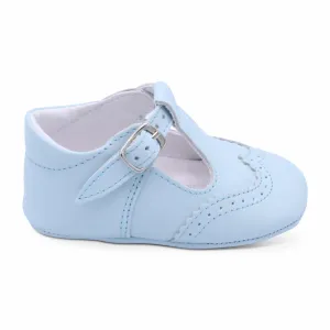 'Alex' Boys Pale Blue Leather Pre-Walker Shoes