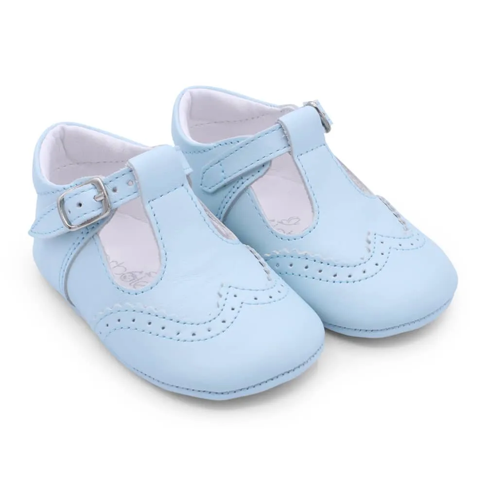 'Alex' Boys Pale Blue Leather Pre-Walker Shoes