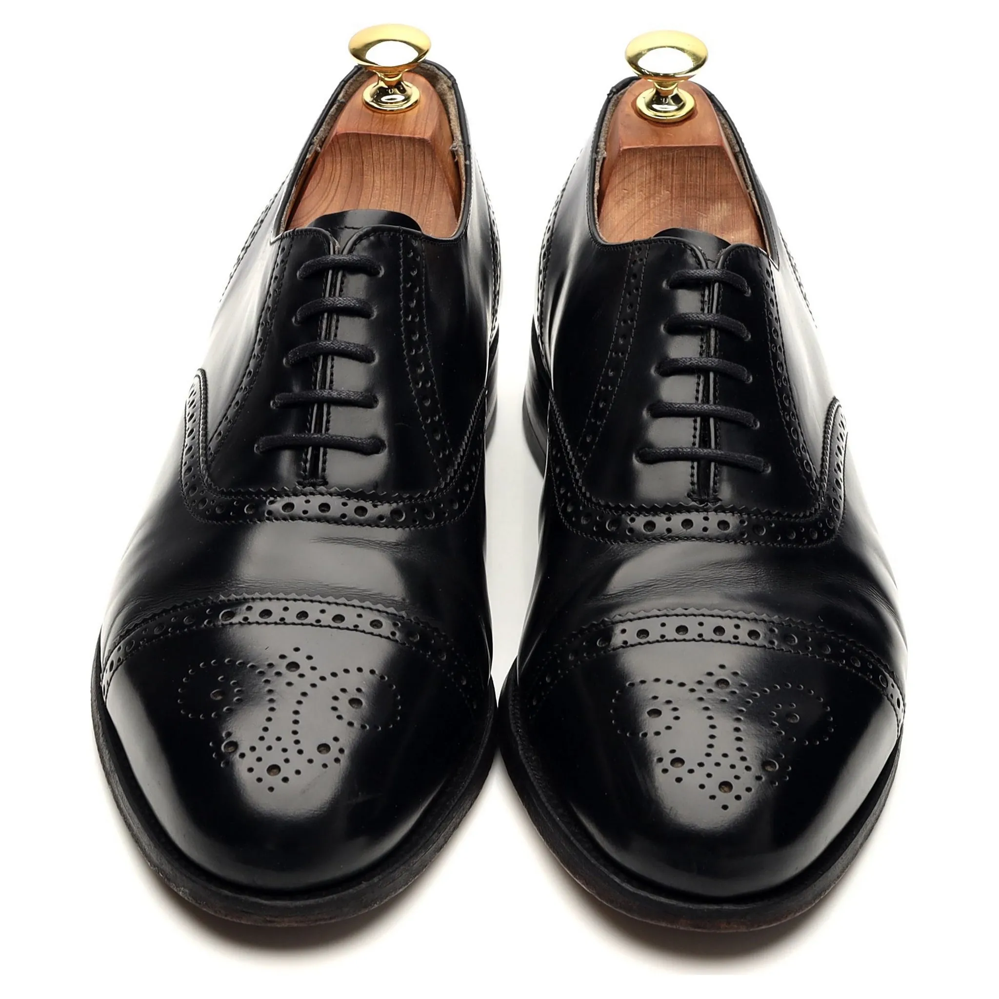 'Alfred' Black Leather Oxford Brogue UK 8 G