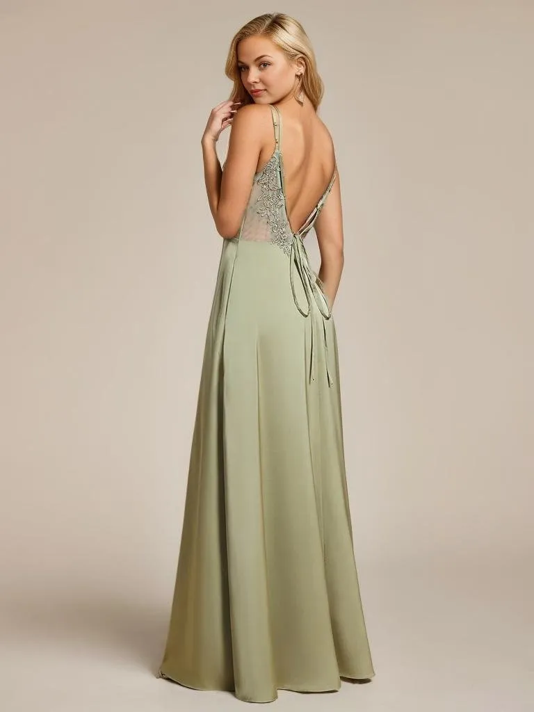 Aminata satin bridesmaid or ball gown dress