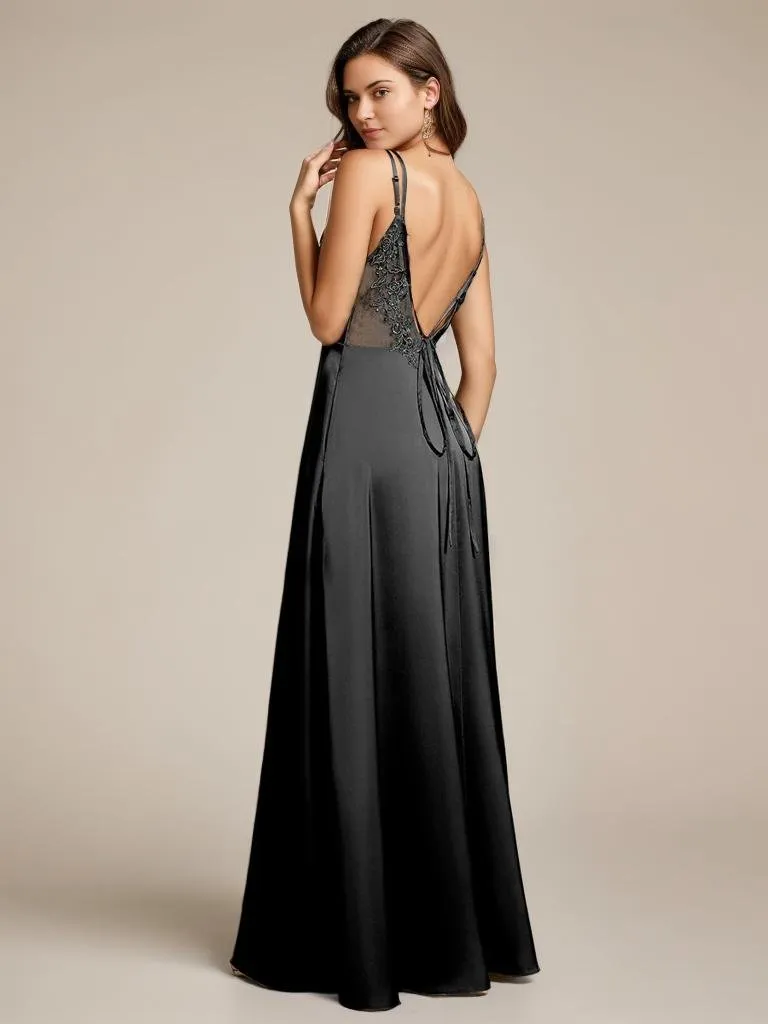Aminata satin bridesmaid or ball gown dress