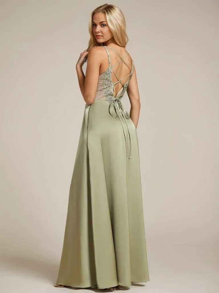 Aminata satin bridesmaid or ball gown dress