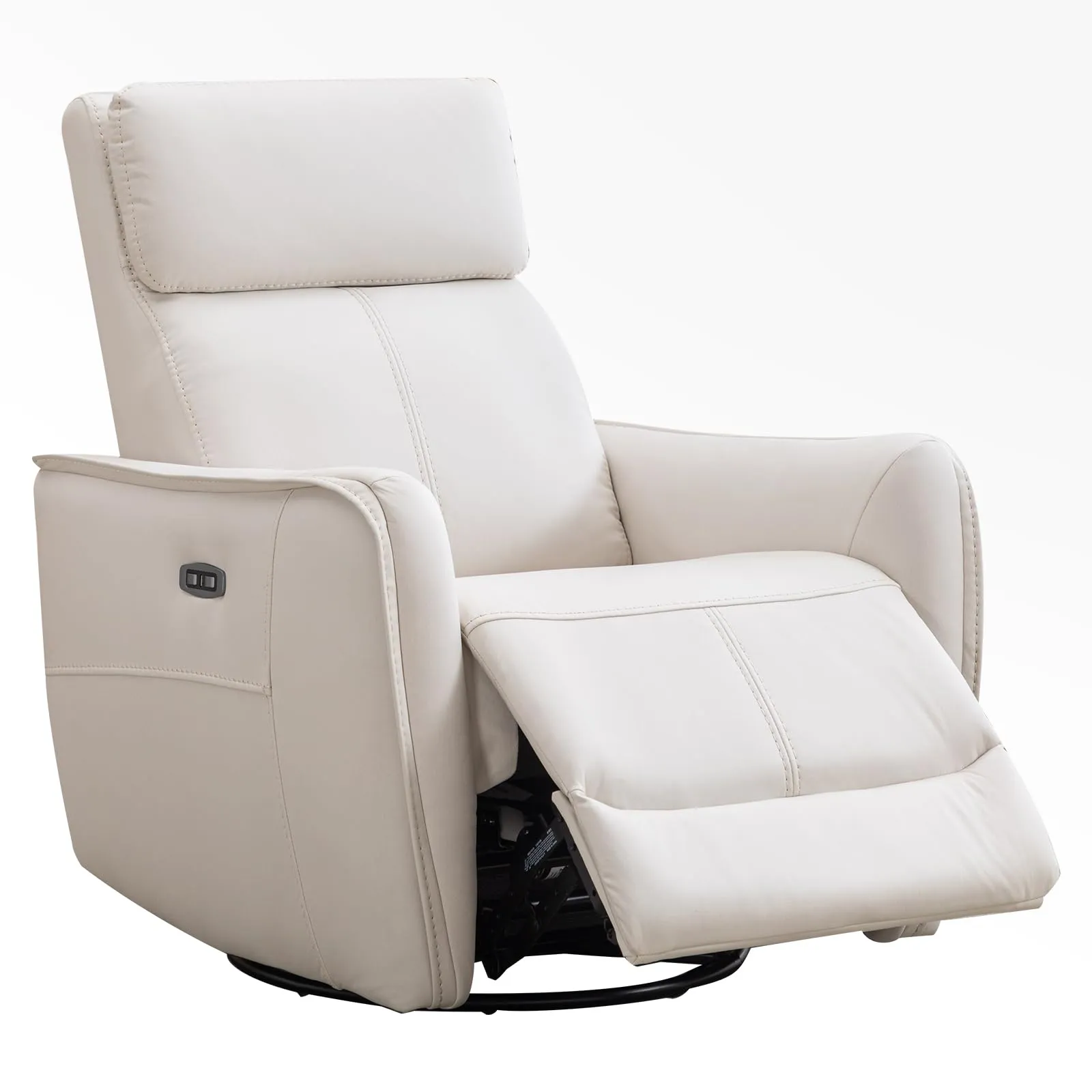 ANJ Power Swivel Recliner Chair, Glider Rocker Recliner with USB Port Beige