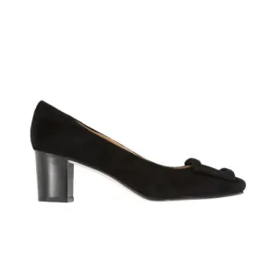 Ann Mashburn Black Suede Buckle Heel