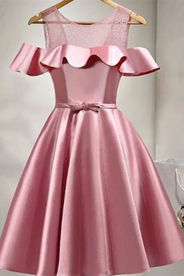 Anneprom 2022 Homecoming Dress Lace up Scoop Short Prom Dress Party Dress APH0149