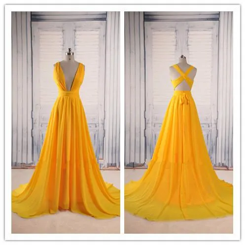 Anneprom Backless Prom Gown,Open Back Chiffon Evening Dress APP0416