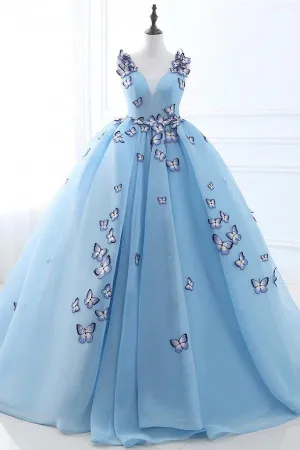 Anneprom Formal Ballgown Tulle Prom Dress With Butterflies Wedding Dresses APP0320