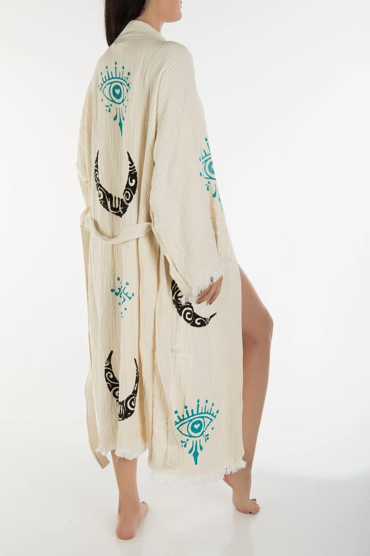 Aria Handmade Cotton Kimono | Black Moon