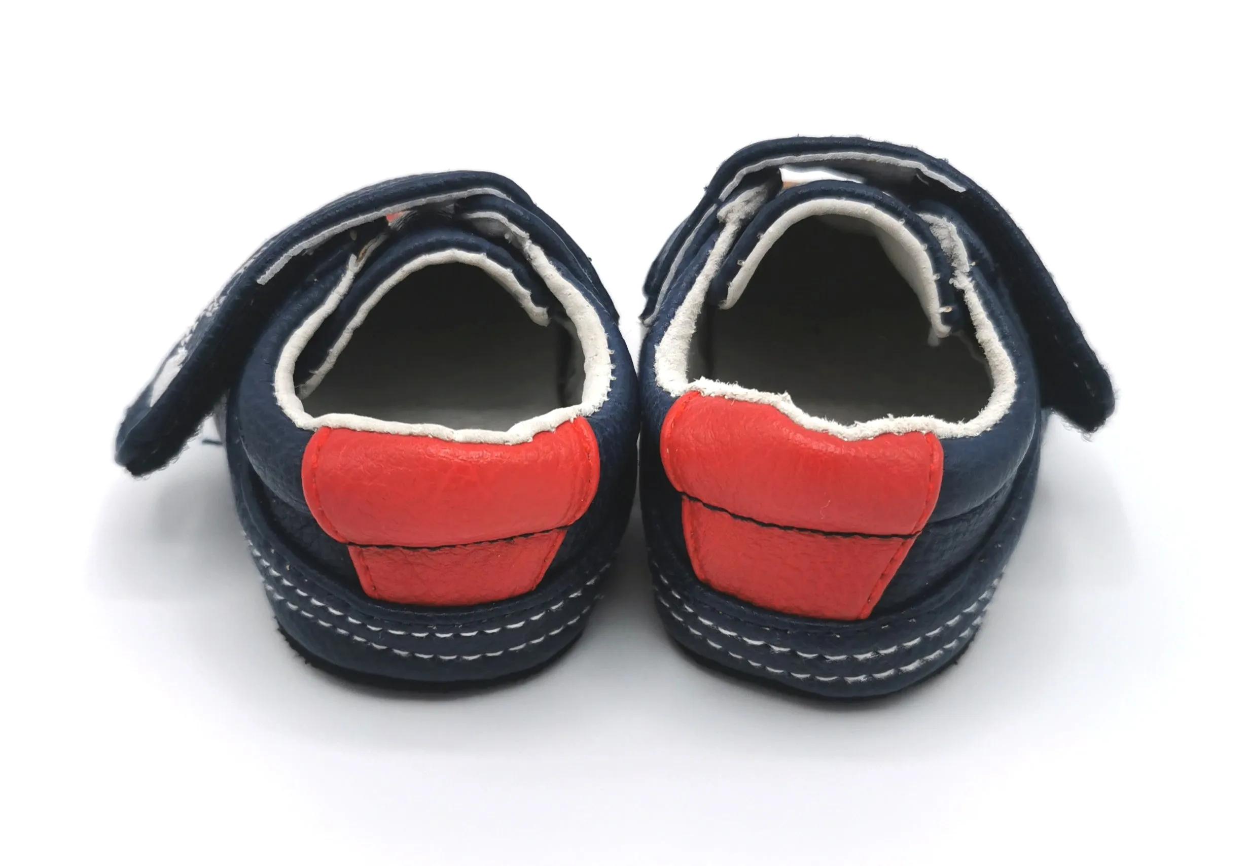 BABY BOY SIZE 0/6 MONTHS - JACK & LILY, Soft Leather Velcro Shoes EUC B9