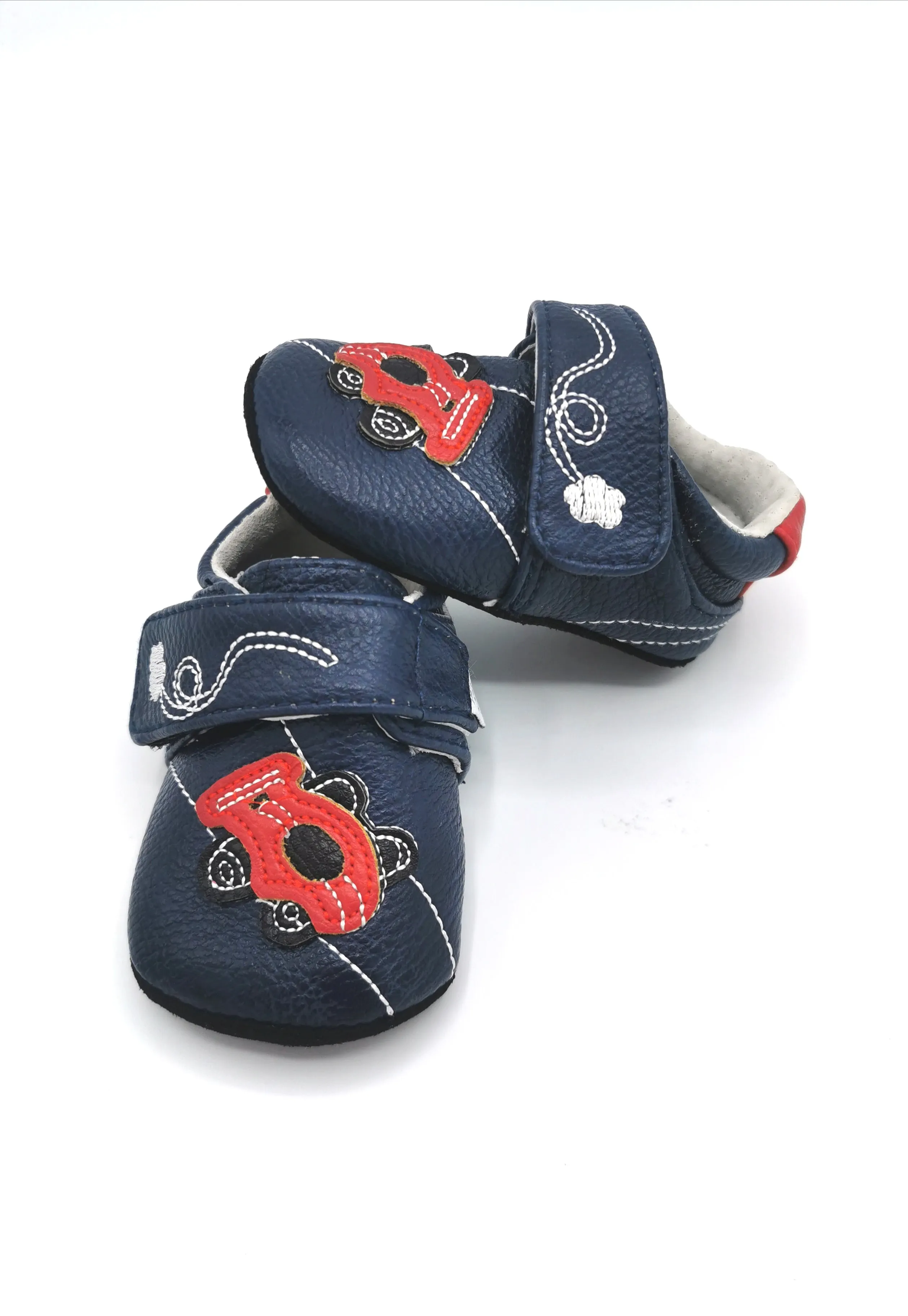 BABY BOY SIZE 0/6 MONTHS - JACK & LILY, Soft Leather Velcro Shoes EUC B9