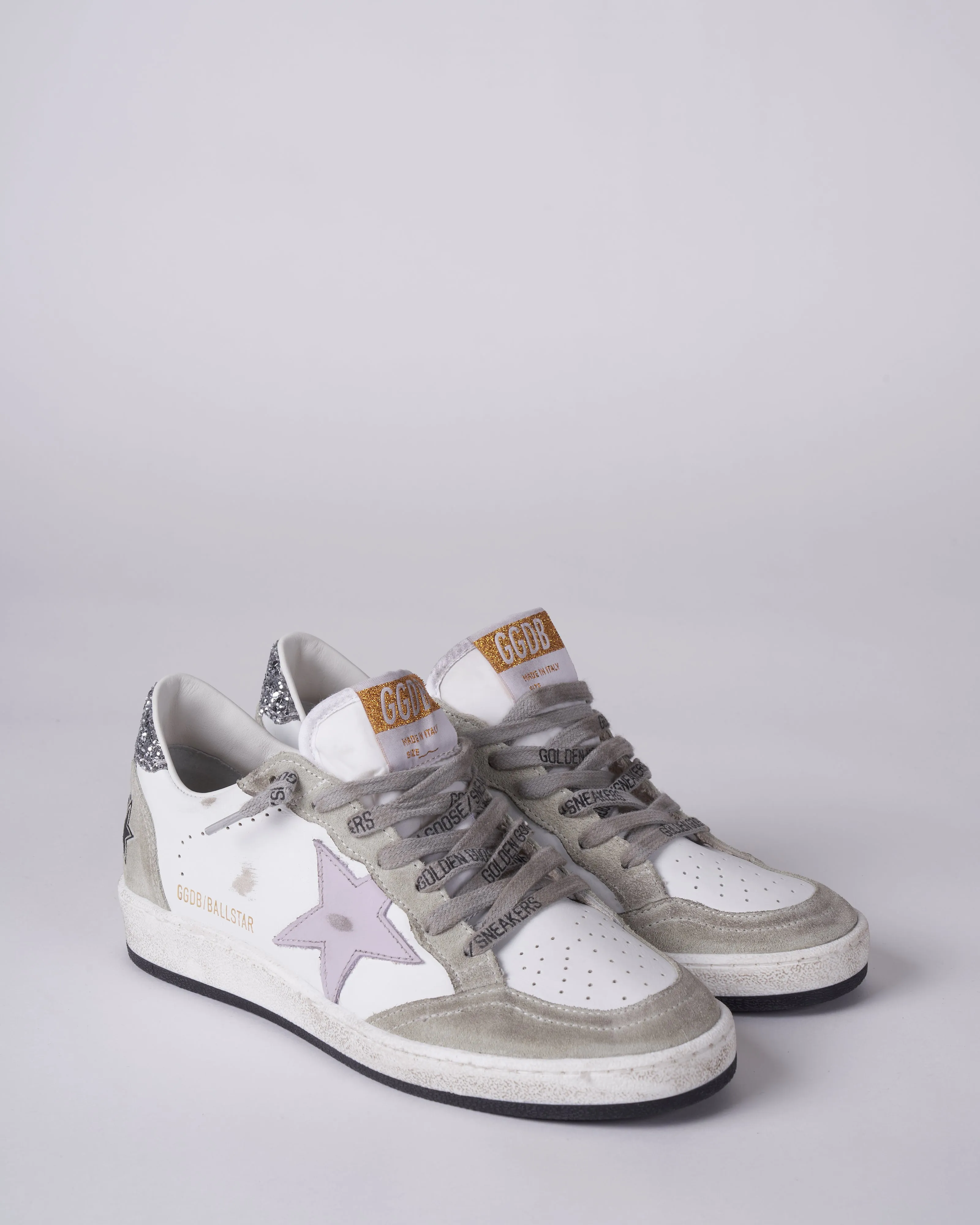 ballstar sneaker - white/lilac/oil green/silver